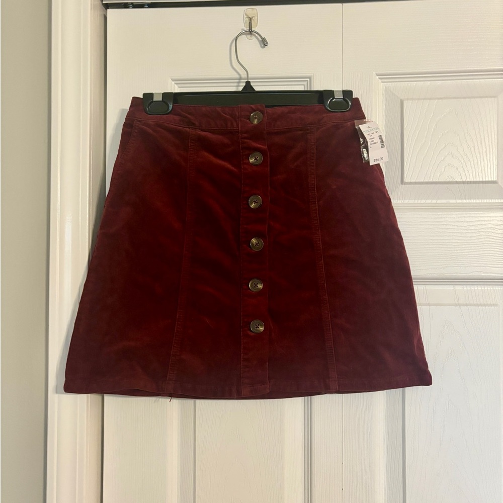 Burgundy Corduroy Mini Skirt Maurice’s